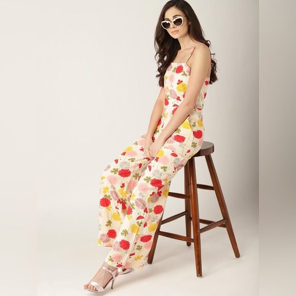 Mango Pants - NWT mango MNG linen floral jumpsuit